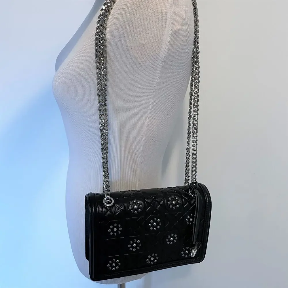 Brighton Elise Flap Bag - Black Quilted Leather Pretty Tough Collection New/NWT